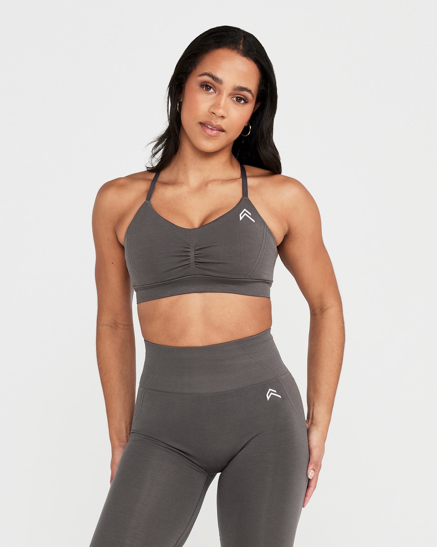 EffortlessLift™ Micro Bralette with White Logo | Deep Taupe