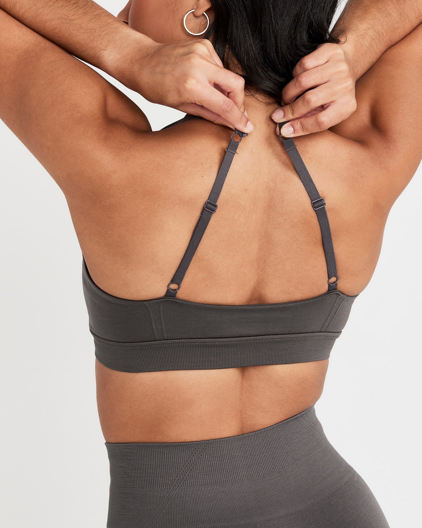 EffortlessLift™ Micro Bralette with White Logo | Deep Taupe