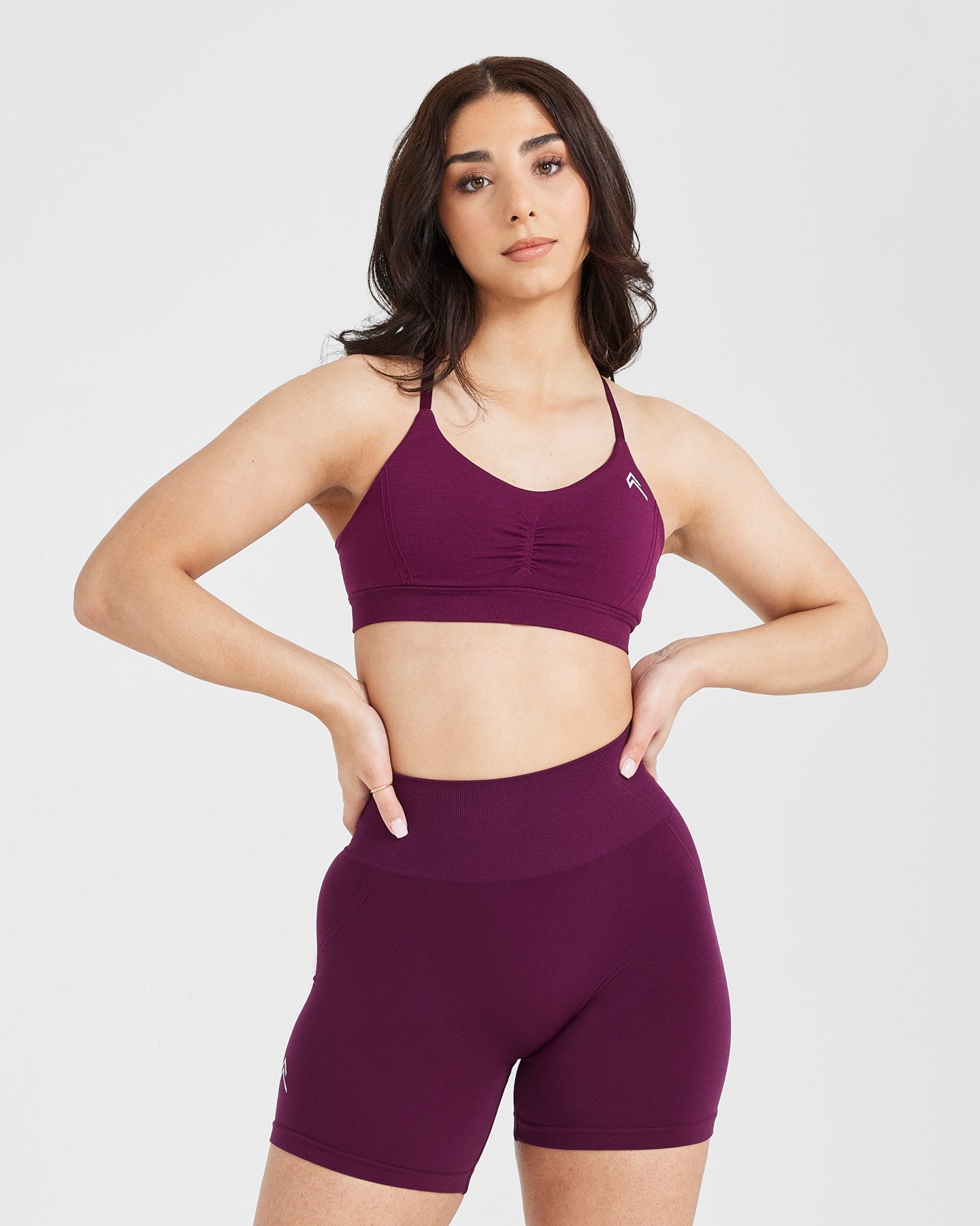 EffortlessLift™ Micro Bralette with White Logo | Ripe Fig