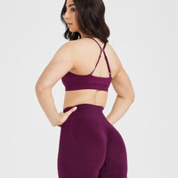 EffortlessLift™ Micro Bralette with White Logo | Ripe Fig