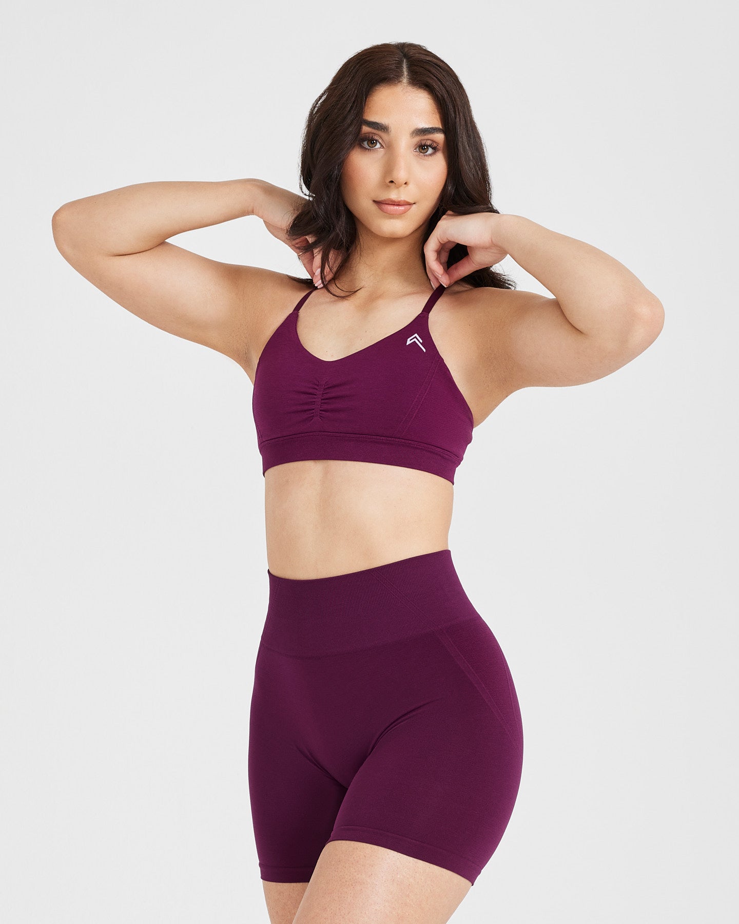 EffortlessLift™ Micro Bralette with White Logo | Ripe Fig