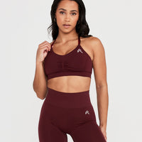 EffortlessLift™ Micro Bralette with White Logo | Rosewood