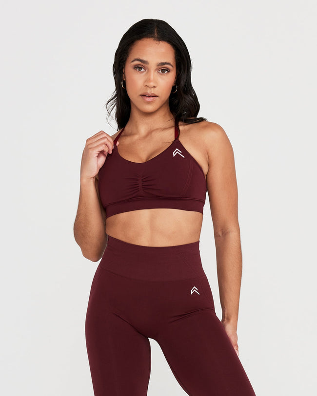 EffortlessLift™ Micro Bralette with White Logo | Rosewood