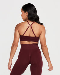 EffortlessLift™ Micro Bralette with White Logo | Rosewood