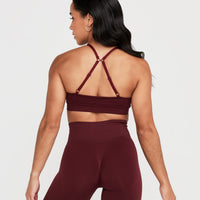 EffortlessLift™ Micro Bralette with White Logo | Rosewood