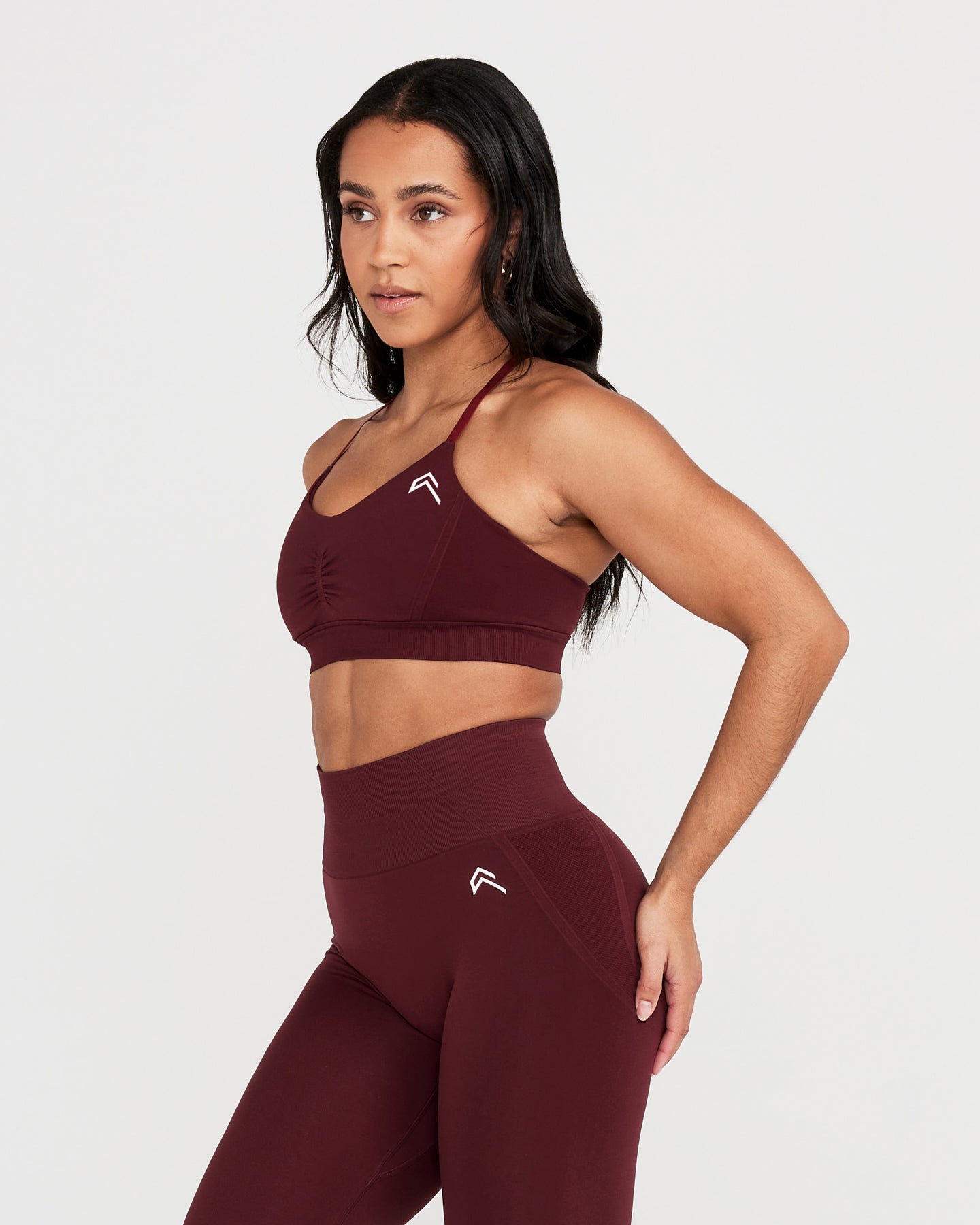 EffortlessLift™ Micro Bralette with White Logo | Rosewood