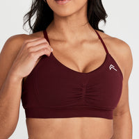 EffortlessLift™ Micro Bralette with White Logo | Rosewood