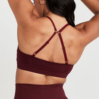EffortlessLift™ Micro Bralette with White Logo | Rosewood