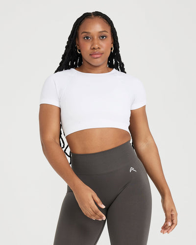 Women's Yoga Crop Top Seamless Stretch Basic Workout Exercise short Sleeve  Crop Tops