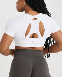 Effortless Seamless Short Sleeve Crop Top | White