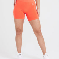 EffortlessLift™ Seamless Shorts with White Logo | Peach Blossom