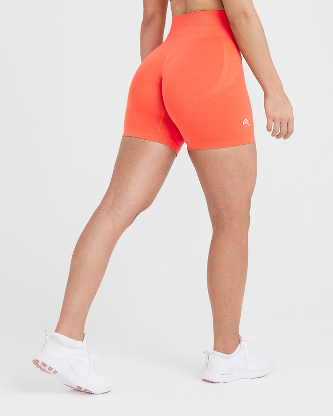 EffortlessLift™ Seamless Shorts with White Logo | Peach Blossom