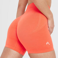 EffortlessLift™ Seamless Shorts with White Logo | Peach Blossom