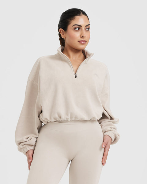 Half zip crop sweater outlet