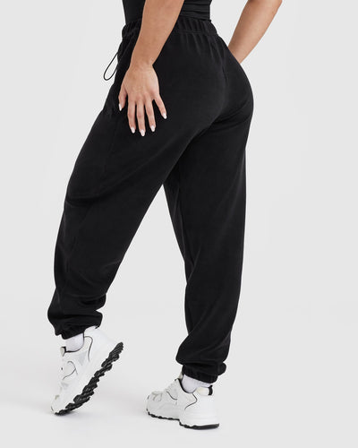 Womens black oversized joggers top