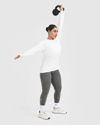 Go To Seamless Loose Long Sleeve Top | White