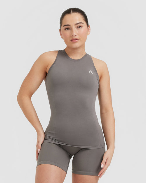 Oner Modal Go To Seamless Fitted High Neck Vest | Ash Grey