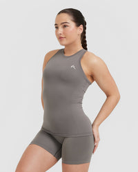Go To Seamless Fitted High Neck Vest | Ash Grey