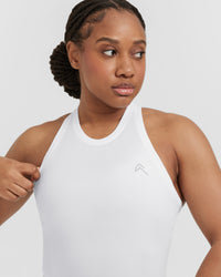 Go To Seamless Fitted High Neck Vest | White