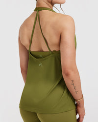 Go To Strappy Loose Vest | Olive Green