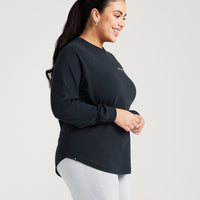 Classic Oversized Long Sleeve Tee | Black