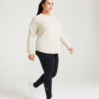 Classic Oversized Long Sleeve Tee | Sand