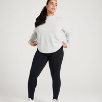 Classic Oversized Long Sleeve Tee | Silver Marl