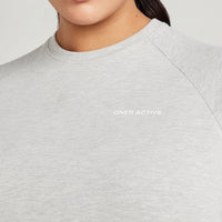 Classic Oversized Long Sleeve Tee | Silver Marl