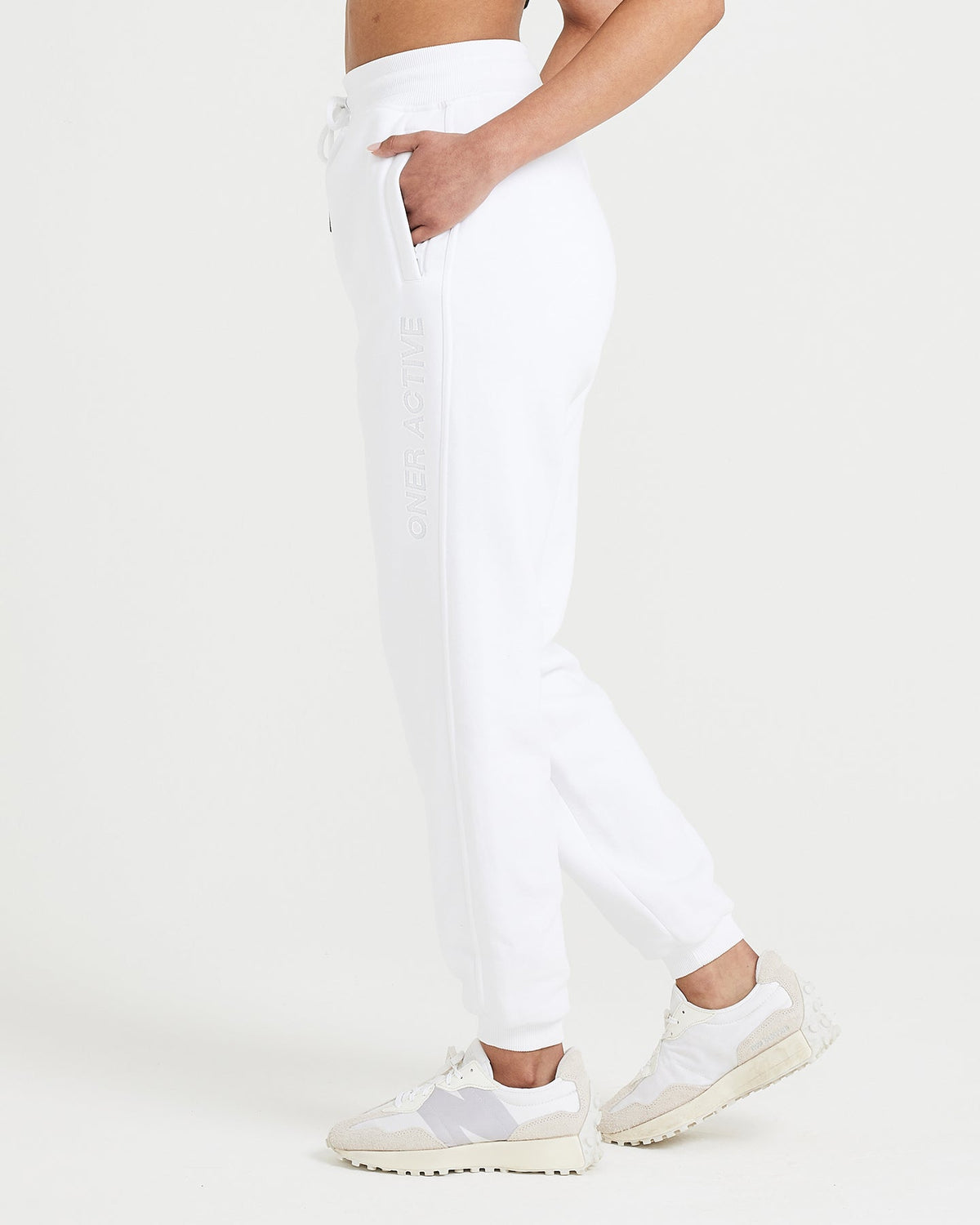 White fitted joggers womens new arrivals