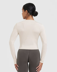 Mellow Soft Mid Long Sleeve Top | Sand