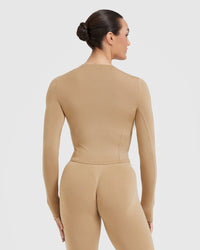 Mellow Soft Mid Long Sleeve Top | Dune Brown