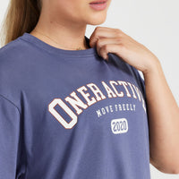 Oversized Short Sleeve Club Tee | Slate Blue