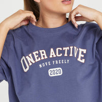 Oversized Short Sleeve Club Tee | Slate Blue