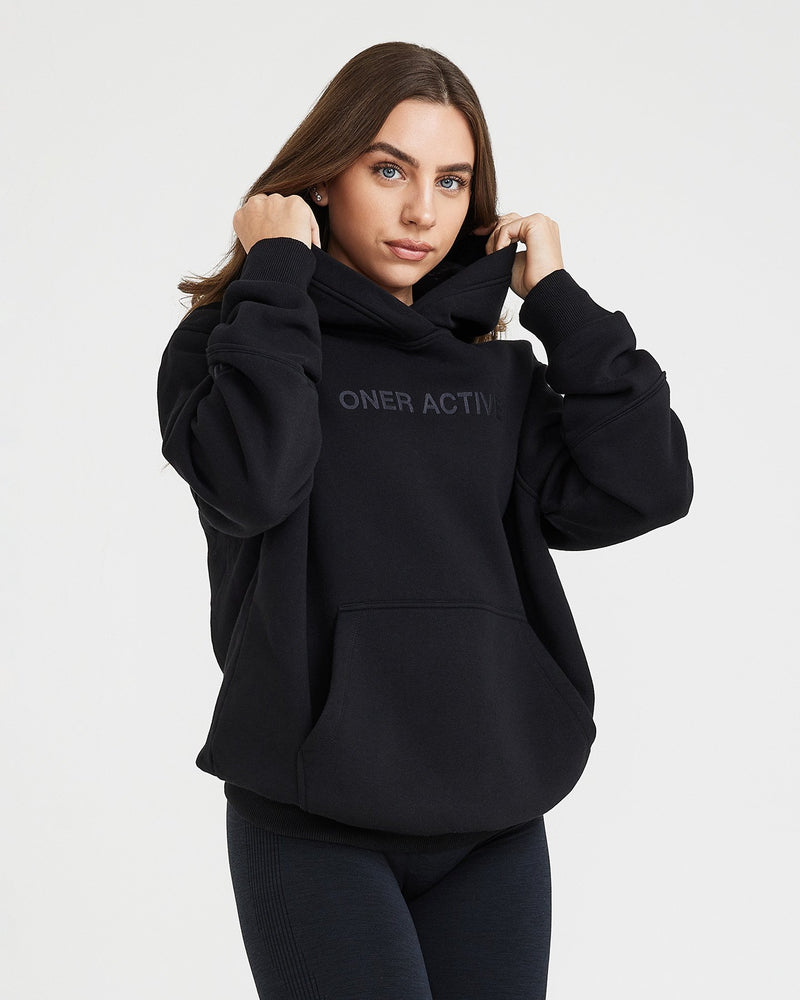 Oversized black 2025 hoodie women