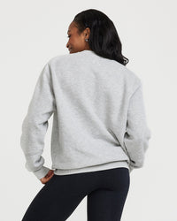 Classic Lounge Oversized Crew Neck | Silver Marl