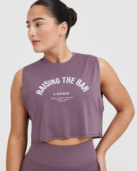 Raising The Bar Graphic Muscle Crop Vest | Vintage Purple