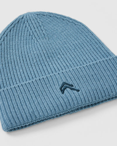 Blue Ribbed Beanie Women s Steel Blue Oner Active UK