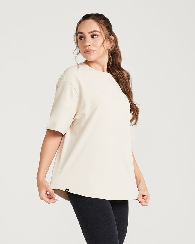 Classic Oversized Short Sleeve Tee | Sand