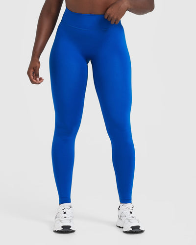 Allsense Women's Seamless Full Length High Waist Leggings with Pockets Yoga Cobalt  Blue Large - Walmart.com