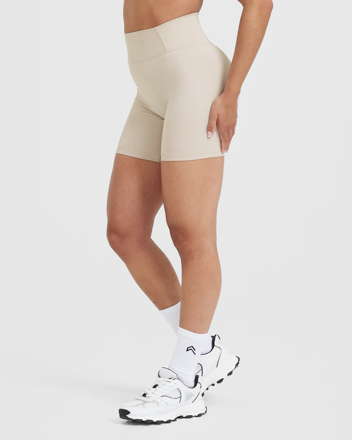 High waisted white bike shorts sales