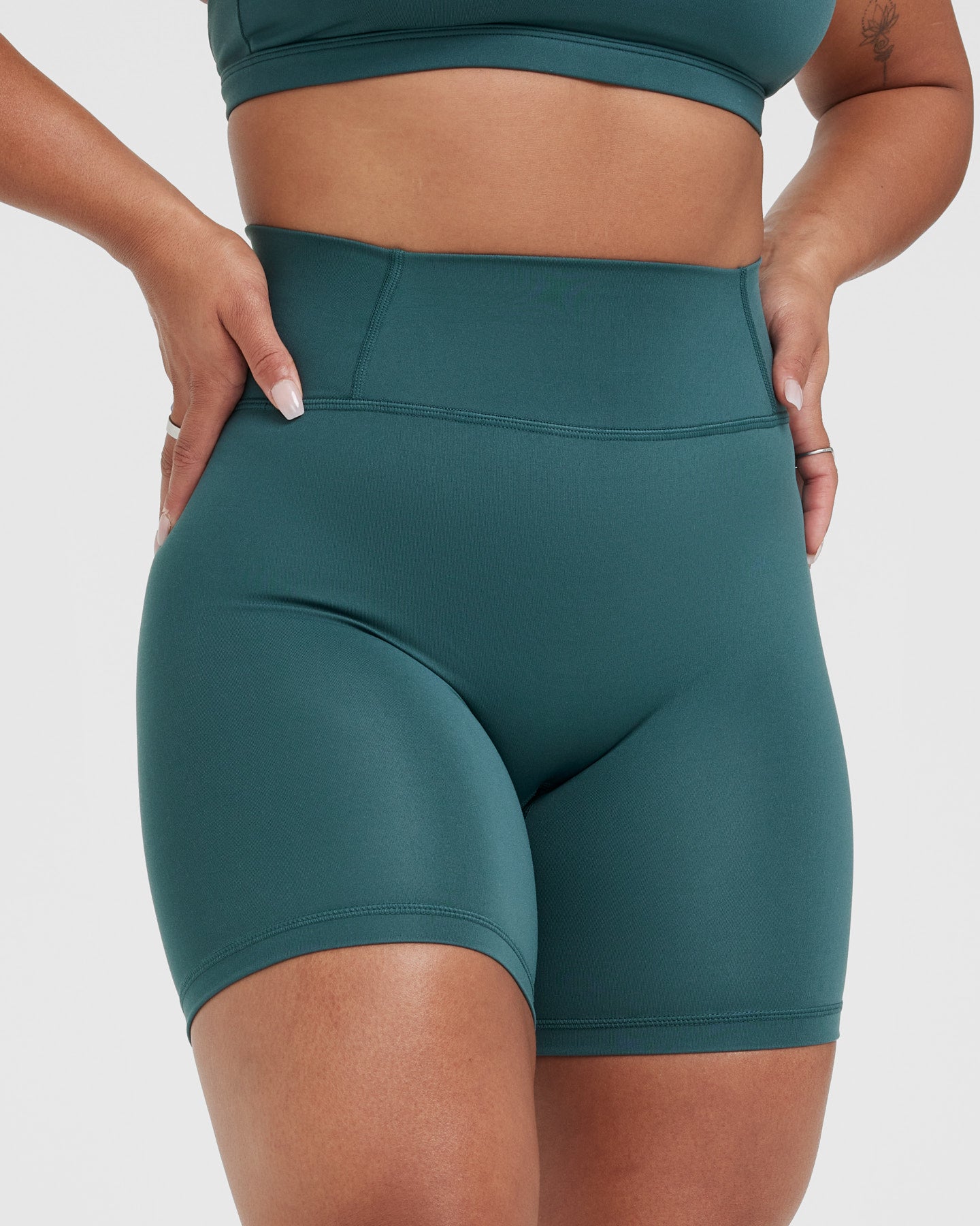 Timeless High Waisted Shorts Marine Teal