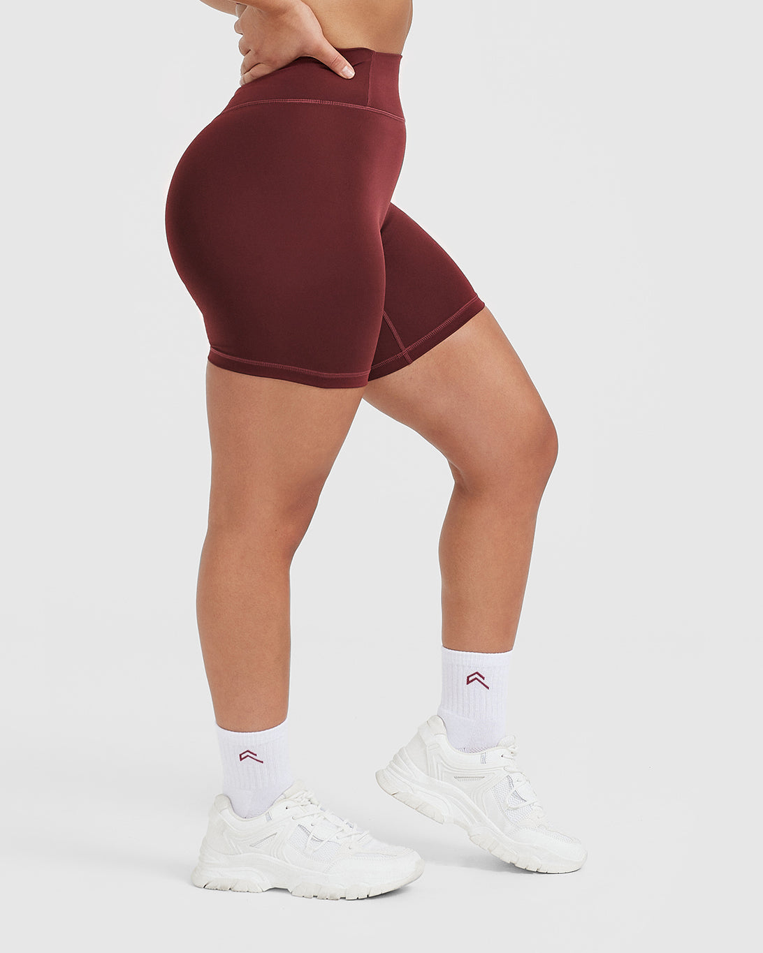 Maroon high clearance waisted shorts