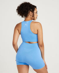 Classic Seamless Crop Top | Blue Marl
