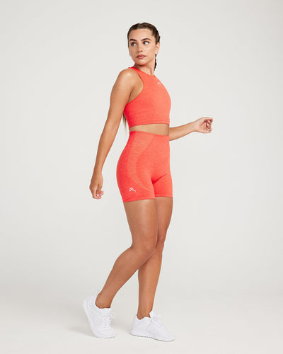Classic Seamless Crop Top | Coral Marl