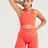 Classic Seamless Crop Top | Coral Marl