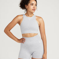 Classic Seamless Crop Top | Grey Marl