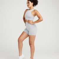 Classic Seamless Crop Top | Grey Marl