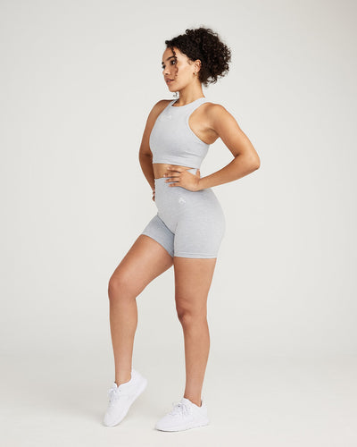 Classic Seamless Crop Top | Grey Marl