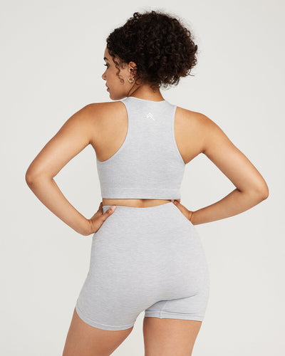Classic Seamless Crop Top | Grey Marl