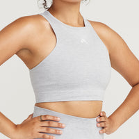 Classic Seamless Crop Top | Grey Marl
